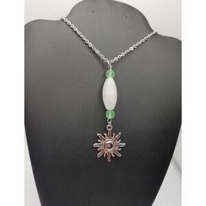 New Pretty Quartz Beaded Sun Necklace